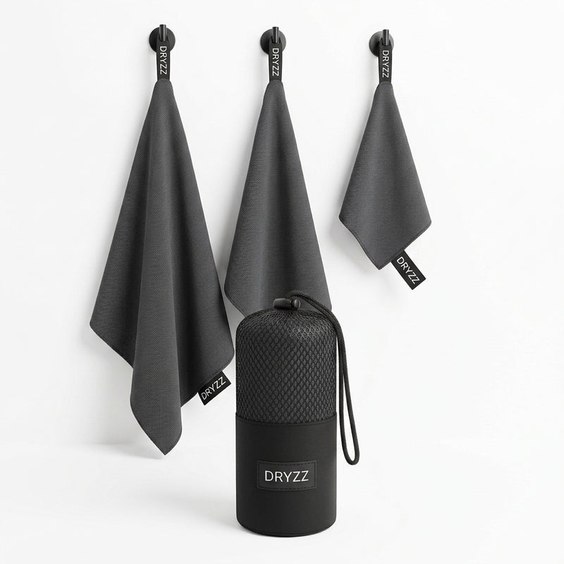 Dryzz Pack de Viaje ×3 — Toallas de microfibra con estuche